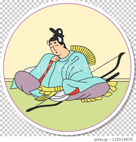 ステッカー円形百人一首 在原業平朝臣 ステッカー円形百人一首 在原業平朝臣 118514670