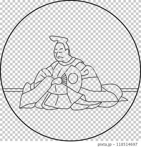 Line drawing of Hyakunin Isshu by Yasuhide Bunya 118514697