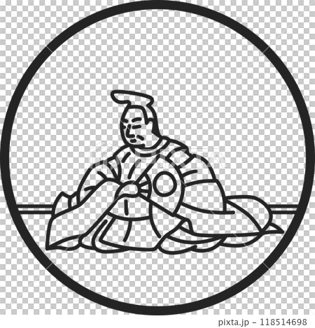 Line drawing circle simple Hyakunin Isshu by Yasuhide Bunya 118514698