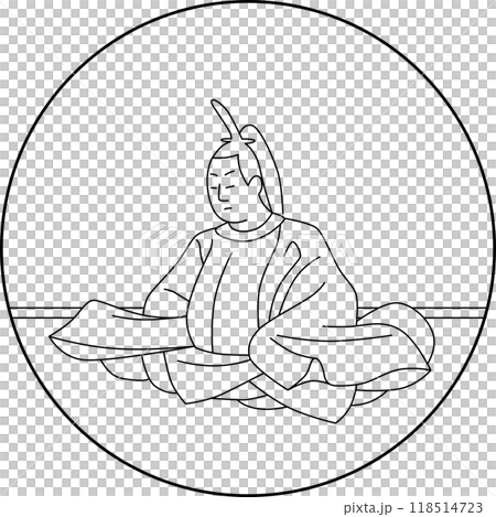 Line drawing of Hyakunin Isshu by Lord Sadanobu 118514723