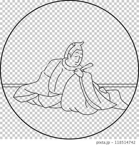 Line drawing of Hyakunin Isshu by Munehisa Ogawa Line drawing of Hyakunin Isshu by Munehisa Ogawa 118514742