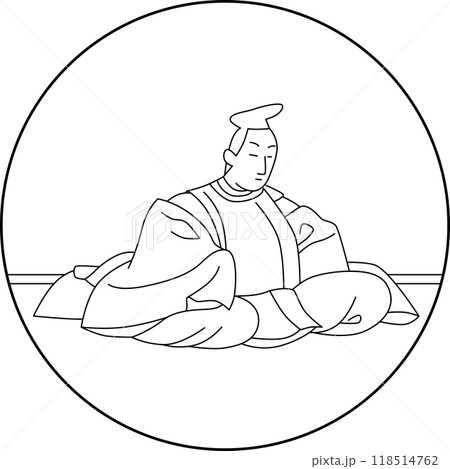線画円形百人一首 春道列樹 線画円形百人一首 春道列樹 118514762