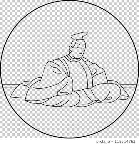 線画円形百人一首 春道列樹 線画円形百人一首 春道列樹 118514762