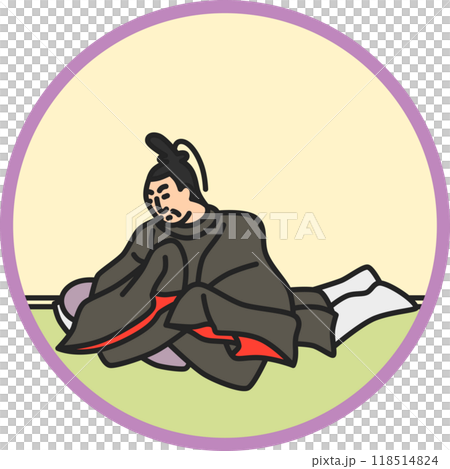 Color circular simple Hyakunin Isshu Kiyohara Fukayabu 118514824