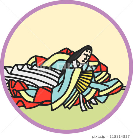 カラー円形シンプル百人一首　右近 118514837