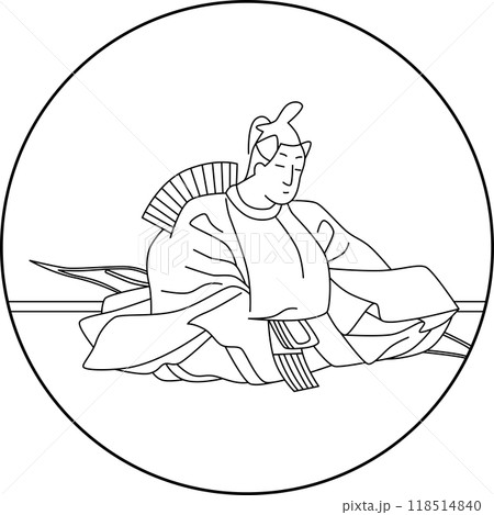 線画円形百人一首 参議等 線画円形百人一首 参議等 118514840