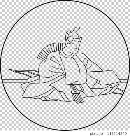 線画円形百人一首 参議等 線画円形百人一首 参議等 118514840