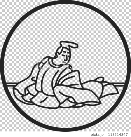 線描圓形簡單百人一州平金森 線描圓形簡單百人一州平金森 118514847