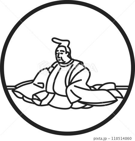 線画円形シンプル百人一首 清原元輔 線画円形シンプル百人一首 清原元輔 118514860