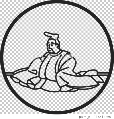 線画円形シンプル百人一首 清原元輔 線画円形シンプル百人一首 清原元輔 118514860