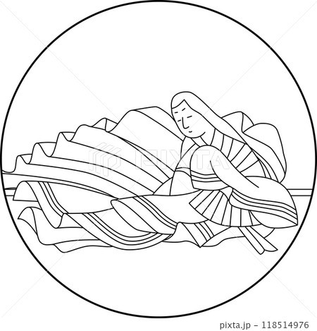 線画円形百人一首 右大将道綱母 線画円形百人一首 右大将道綱母 118514976