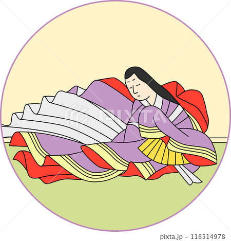 カラー円形百人一首　右大将道綱母 118514978