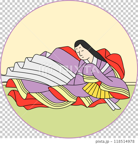 カラー円形百人一首　右大将道綱母 118514978