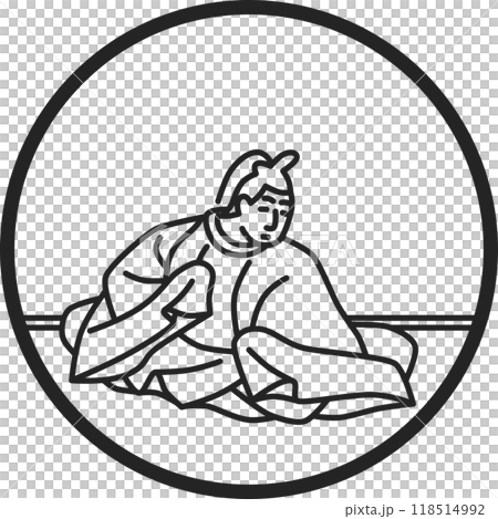 線画円形シンプル百人一首 大納言公任 線画円形シンプル百人一首 大納言公任 118514992