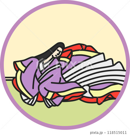 カラー円形シンプル百人一首　紫式部 118515011