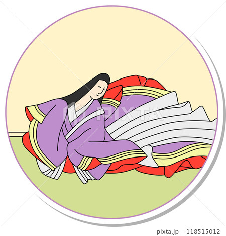 ステッカー円形百人一首　紫式部 118515012