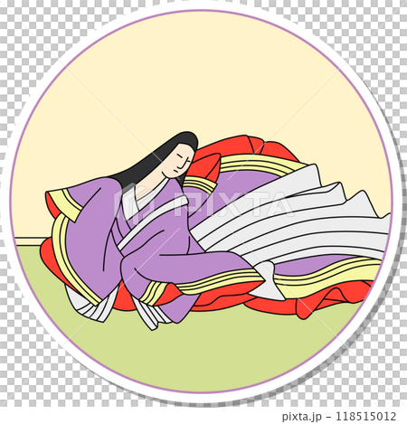 ステッカー円形百人一首　紫式部 118515012