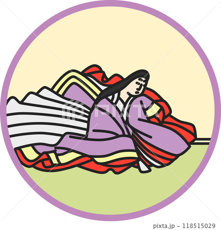 カラー円形シンプル百人一首　小式部内侍 118515029