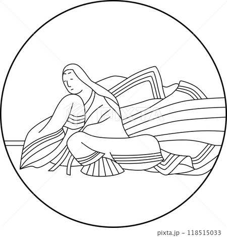 線画円形百人一首　伊勢大輔 118515033