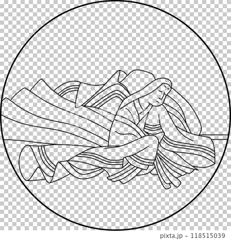 線描圓形百人一清少言 118515039