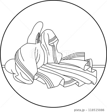 線画円形百人一首　周防内侍 118515086