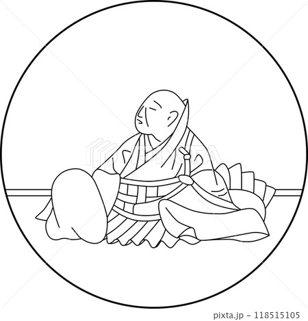 線画円形百人一首 良暹法師 線画円形百人一首 良暹法師 118515105