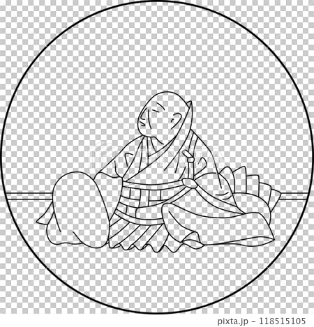線画円形百人一首 良暹法師 線画円形百人一首 良暹法師 118515105