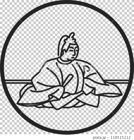 線画円形シンプル百人一首 大納言経信 線画円形シンプル百人一首 大納言経信 118515112