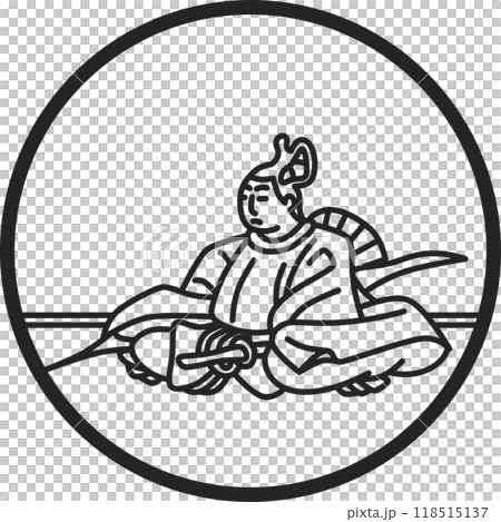 線画円形シンプル百人一首 藤原基俊 線画円形シンプル百人一首 藤原基俊 118515137