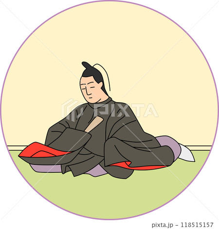 カラー円形百人一首　源兼昌 118515157