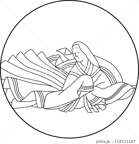線画円形百人一首 待賢門院堀河 線画円形百人一首 待賢門院堀河 118515167