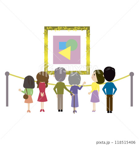 美術館で絵の鑑賞をするグループ 美術館で絵の鑑賞をするグループ 118515406