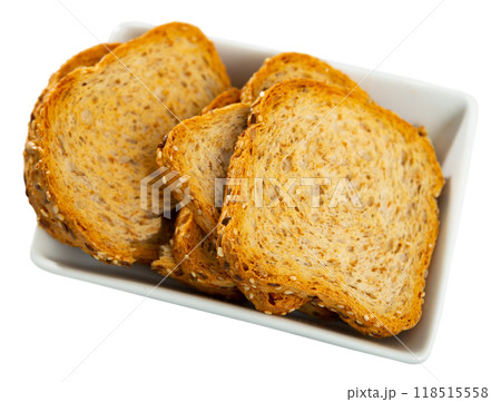 Sesame seed croutons served as appetizer Sesame seed croutons served as appetizer 118515558