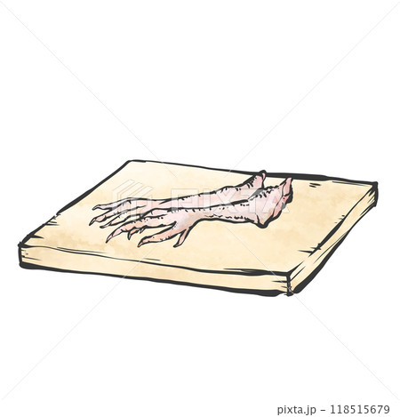 鶏もみじの手描き筆絵風イラスト 鶏もみじの手描き筆絵風イラスト 118515679