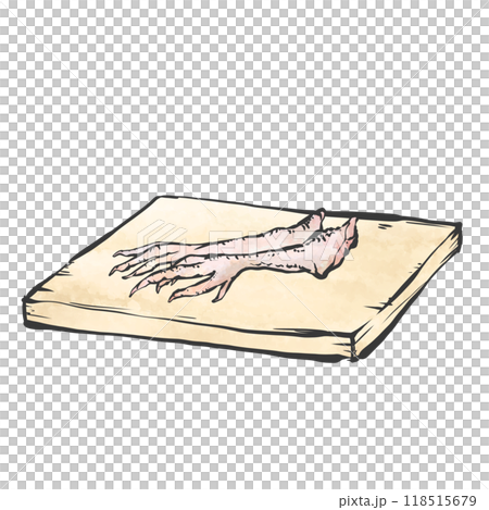 鶏もみじの手描き筆絵風イラスト 鶏もみじの手描き筆絵風イラスト 118515679