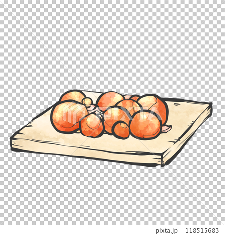 鶏きんかんの手描き筆絵風イラスト 118515683