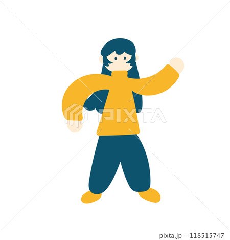防寒具を身に着けた人のイラスト 118515747