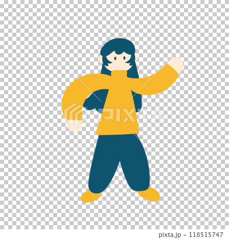 防寒具を身に着けた人のイラスト 118515747