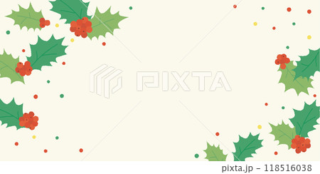 柊のイラストの長方形フレーム素材 118516038