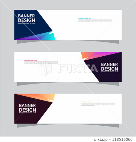 Vector set of landscape banner background design concept. Colorful background business layout template 118516060