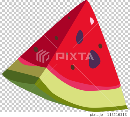 slice of watermelon 3d icon. Vector illustration for postcard, icons, poster, advertising, web, design, arts 118516318