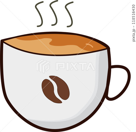 Cup of coffee cartoon illustration. flat design 118516430