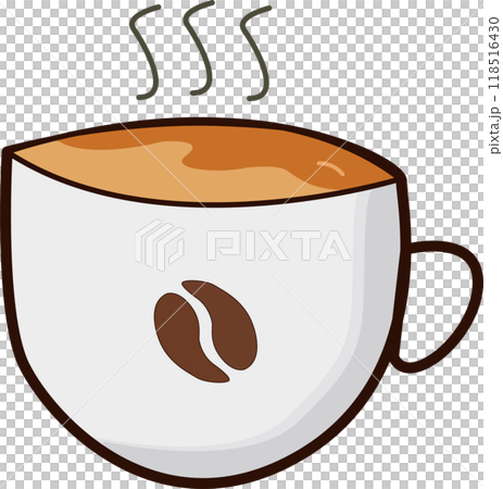 Cup of coffee cartoon illustration. flat design 118516430