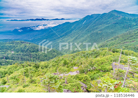 【山梨県】夏の国師ヶ岳 夢の庭園から金峰山方面の展望 【山梨県】夏の国師ヶ岳 夢の庭園から金峰山方面の展望 118516446