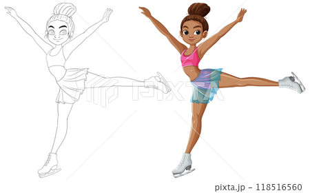 Ice Skating Girl Illustration Ice Skating Girl Illustration 118516560