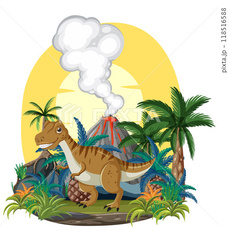 Dinosaur Island with Volcano Dinosaur Island with Volcano 118516588