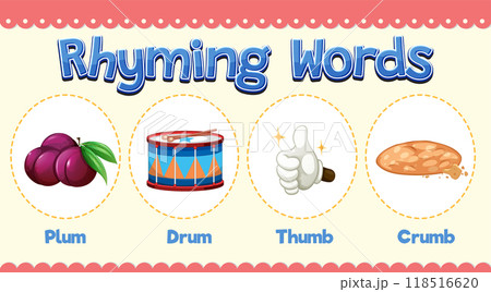 Rhyming Words Illustration 118516620