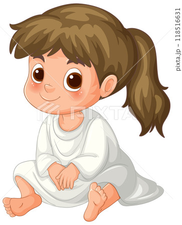 Cute Child Sitting on Floor 118516631