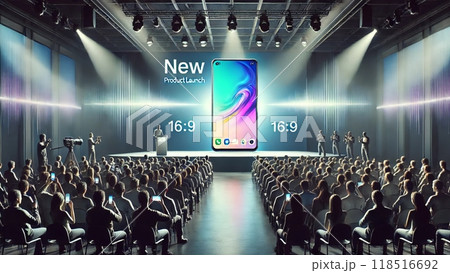 スマホの新製品発表会の画像 118516692