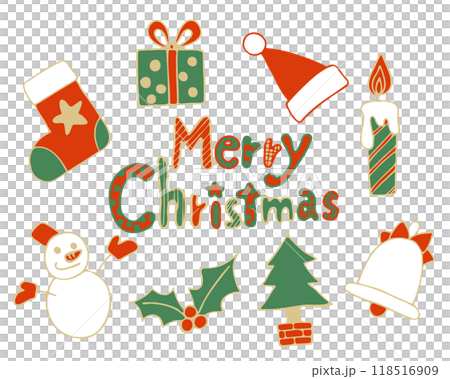 メリークリスマスの可愛いイラストセット・カラー 118516909